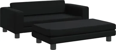 Image de vidaXL Lit pour chien avec extension Noir 100x50x30 cm Similicuir