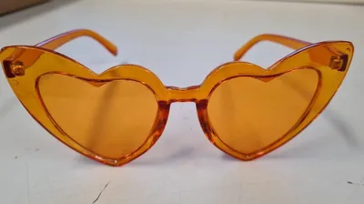 Produktbild von CHPN - Sonnenbrillen - Herzbrillen - Orangefarbene Brillen - Herzförmige Sonnenbrillen - Herzsonnenbrillen - Festivalbrillen - Partybrillen - Partybrillen - Trendige Brillen