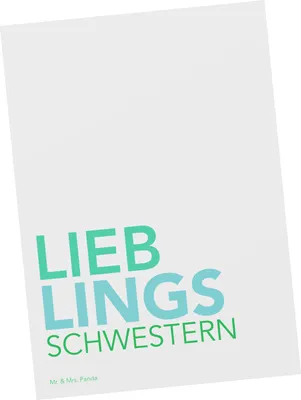 Produktbild von Mr. & Mrs. Panda Grußkarte Schwestern - Weiß - Geschenk, Postkarte, bildkarte, Geschenkidee, Liebe, Spruch, Ansichtskarten, Ansichtskarte, Kleinigkeit, Postkarten, Kinder