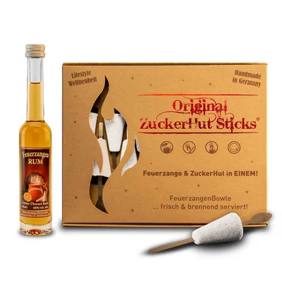 Produktbild von Feuerzangentasse Zuckerhutsticks | Zucker | 12 Stück | mit Rum | Für Feuerzangenbowle und Winter-Cocktails