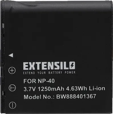 Produktbild von EXTENSILO Akku Ersatz für Casio NP-40, NP-40DCA, NP-40DBA für Kamera (1200 mAh, 3,7 V, Li-Ion)