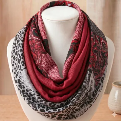 Produktbild von Elegantes Halstuch AL-40460 in Schwarz/Rot – Stilvolles Accessoire KP40460