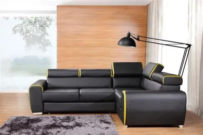 Produktbild von Design Ecksofa L-form Bettfunktion Couch Leder Textil Sofas Couchen Schlaf Sofa