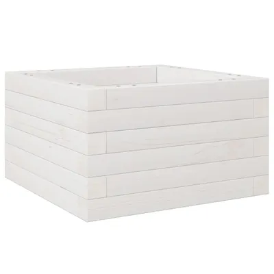 Produktbild von Pflanzkübel Weiß 40x40x23 cm Massivholz Kiefer
