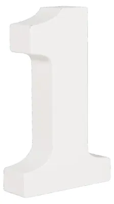 MDF Zahl 1, FSC 100%, 6,7x2x11 cm, weiß