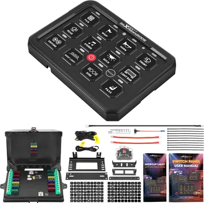 Image de Tableau detactile pour tout-terrain universel ATV UTV SUV 12 voies RGB LED 80A 12V-24V