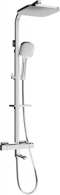 Produktbild von Mexen CQ33 Badewannen-/Brausegarnitur mit Kopfbrause und Thermostatmischer, Chrom - 779103395-00