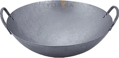 Produktbild von Wok 45cm Durchmesser | runder Boden |Doppelgriff | Asiatische Eisenpfanne Gastronomie | Jade Temple