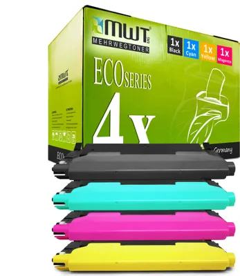 Produktbild von 4 Mehrwegtoner kompatible Lasertoner ersetzt HP W2070A W2071A W2073A W2072A 117A Mehrfarbig