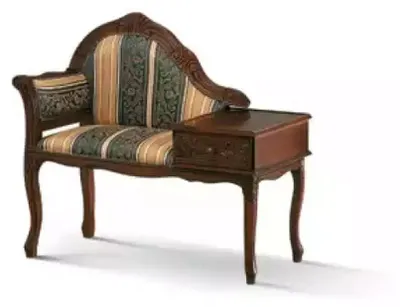 Produktbild von Klassischer Bank Braun Sitzbank Luxus Sitzmöbel Stoff Textil Neu Sitz