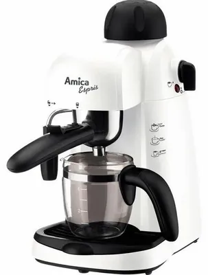 Productafbeelding van Amica CD 1011, espressomachine, 0,24 liter, voor gemalen koffie, zwart, wit