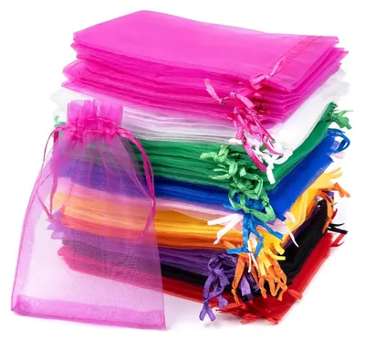 Produktbild von Organzabeutel Geschenkbeutel Schmuckbeutel - 10 x 15 cm - Bunt - 100 Stück - Für Hochzeit und Geschenkverpackung