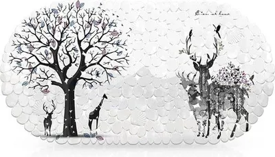 Produktbild von Antislip-Badmat, 69 x 35 cm, machinewasbaar, mit Gummizehen, Badmat, für Badezimmer