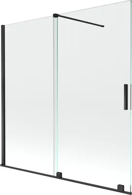 Zdjęcie produktu dla Mexen Velar parawan nawannowy 2-skrzydłowy rozsuwany 160 x 150 cm, transparent, czarny - 896-160-000-01-70