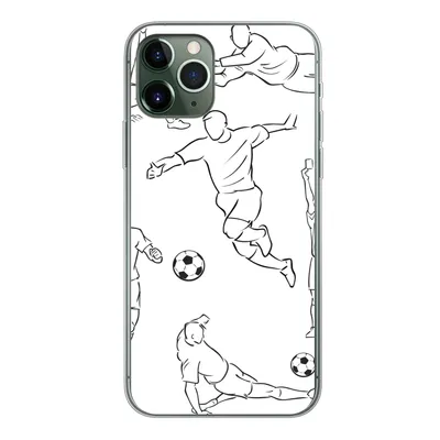 Produktbild von MuchoWow® Handyhülle Schutzhülle Hülle für iPhone 11 Pro Eine Illustration von Spielern in verschiedenen Positionen - Junge - Mädchen - Kinder Silikon Softcase Handy Hülle - Handy