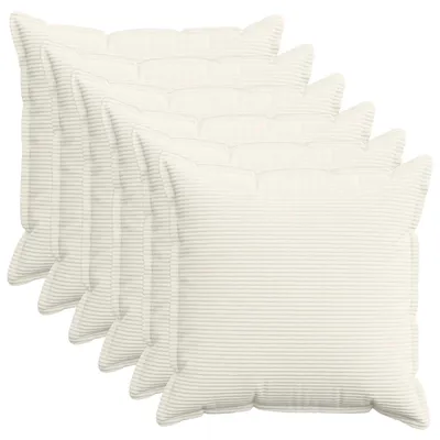 Image de vidaXL, housses de coussin, 6 pièces, HOUTEN, couleur crème, 70 x 70 cm, cord
