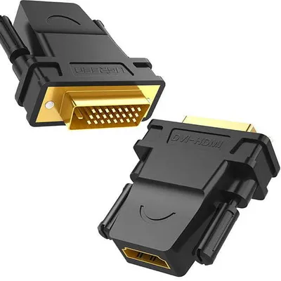 Produktbild von Ugreen 6957303821242, DVI, HDMI, Schwarz, Gold