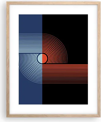 Produktbild von Gerahmtes Poster - Rahmen in heller Eiche - Abstraktion Moderne Minimalismus - 40x50 cm - Wand Bild - Wanddeko - Wandbilder - Kunstposter - Wandposter - Bilderrahmen - Bilder - P2NPA40x50-4520