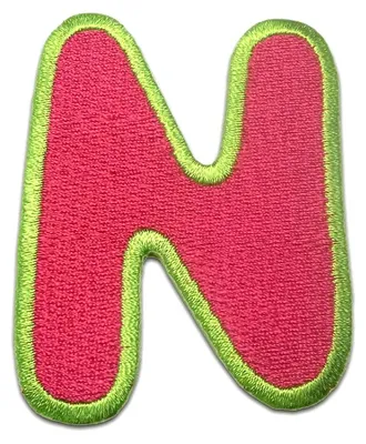 Produktbild von Buchstabe N - 6.3x4.8cm: Alphabet Buchstaben Einzeln Auswählbar - Aufnäher, Bügelbild, Aufbügler, Applikationen, Patches, Flicken, Zum Aufbügeln