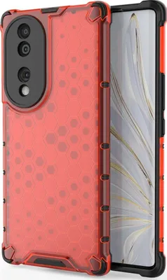 Produktbild von Mobigear Honeycomb  HONOR 70 Hülle Hardcase Backcover Stoßfest - Rot