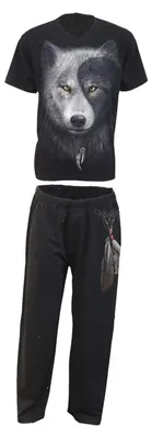 Produktbild von Spiral Direct - "Wolf Chi" Schlafanzug für Herren/Damen Uni (4er-Pack) RO16045 (S) (Schwarz)