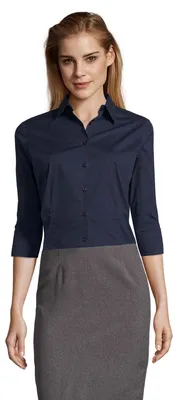 Image de SOLS - Chemisier pour femmes à manches 3/4 LT2015 (XXL) (bleu foncé)