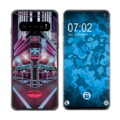 Produktbild von PhoneNatic Case kompatibel mit Samsung Galaxy S10 Silikon-Hülle Retro Wave Cyberpunk.02 M5