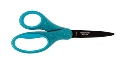Image de Fiskars 9-1023917 Ciseaux d'écolier, bleu pailleté, 18 cm