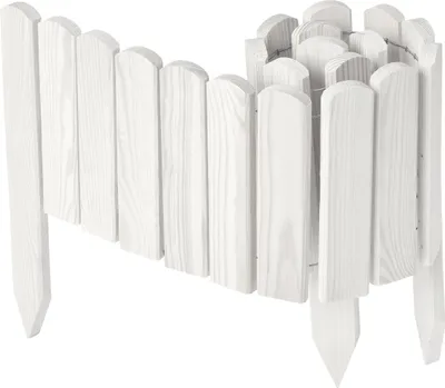 Produktbild von Garronda Beeteinfassung Holz Rollzaun Gartenzaun imprägniert Flexibler Rollborder Rasenkante  Länge: 100 cm (Weiß, Höhe: 20 cm)