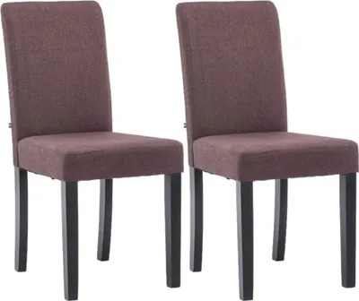 Immagine prodotto di set di 2 sedie da pranzo - sedie da cucina - imbottitura confortevole | colore: marrone | colore base: nero