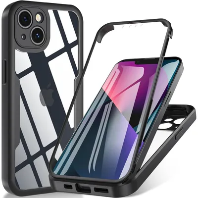 Obrázok produktu pre Ochranné puzdro pre iPhone 13 (6,1 palca) s ochranou obrazovky, čierna farba