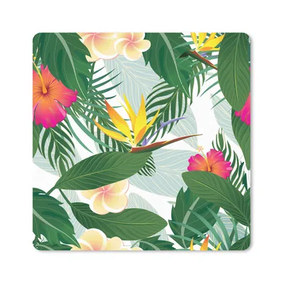 Produktbild von MuchoWow® Mauspad Mousepad Ein tropisches Blumendesign Illustration 20x20 cm - Mousepads - Maus Mat - Pad - Mausunterlage - Desk Mat - Bureauartikeln