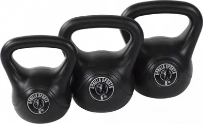 Produktbild von GORILLA SPORTS® Kettlebell - Set 17 kg (3 kg + 6 kg + 8 kg) Gewichte, aus Kunststoff - Kugelhantel, Schwunghantel, Kugelgewicht