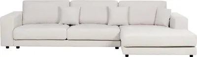 Produktbild von BELIANI Ecksofa Cremeweiß Stoff L-förmig 4-Sitzer Sofa mit Chaiselongue Linksseitig Wohnzimmermöbel Modern Wohnzimmer Ausstattung Wohnecke Sitzecke