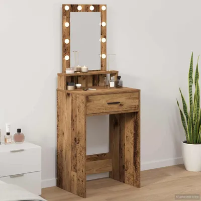 Produktbild von "im Angebot" Schminktisch mit Speicher Braun 50x41x140 cm Holzwerkstoff - Schminktische CC24655
