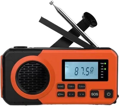 Zdjęcie produktu dla Radio zewnętrzne zasilane energią słoneczną, radio zewnętrzne AM/FM, wodoodporne, z latarką, przenośne, idealne w podróży