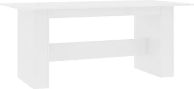 A white dining table on a white background.