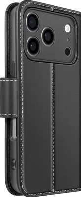 Immagine prodotto di Avizar, custodia a portafoglio per iPhone 17 Pro Max in pelle Premium con funzione stand, nero
