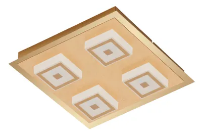 Produktbild von Briloner LED Deckenleuchte Gold eckig 28x28cm 4 x 5W 1600lm warmweiß 3000K