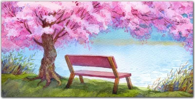 Produktbild von Coloray Bild aus Acryl 120 cm x 60 cm - Dekoration Wohnzimmer Wanddekoration Gehärtetes Acryl Küche Acrylblock mit Bild - Bench Baum Blumen Wasser