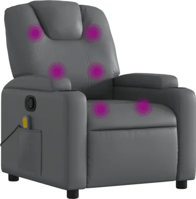 Produktbild von Massagesessel Relaxsessel Grau Kunstleder