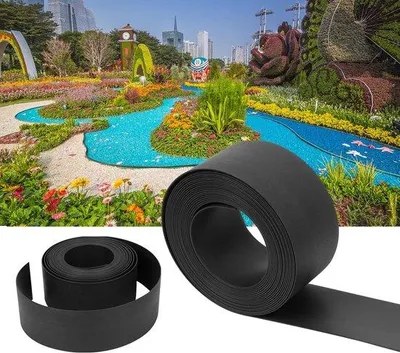Produktbild von Plastik Rasenrand - Rasenabsperrung Kunststoff - Garten Gestaltung - Hohe Flexibilität - 25 Meter x 10 cm - Schwarz