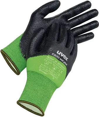 Obrázok produktu pre Uvex C500 wet plus, Čierna, Zelená, Dospelý, Dospelý, Unisex, 1 kusov, Polyetylen, Viskóza, Polyamid, Laminát