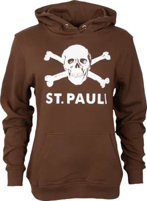 Produktbild von FC St. Pauli - Damen Kapuzenpullover Totenkopf - braun