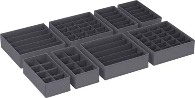 Zdjęcie produktu dla SONGMICS Organizer na bieliznę, pudełko do przechowywania, zestaw 8 sztuk, składany, szary