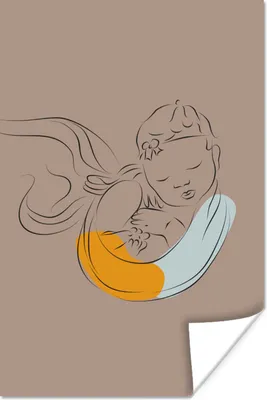 Produktbild von MuchoWow® Poster Baby - Abstrakt - Strichzeichnung 20x30 cm - Papierdruck