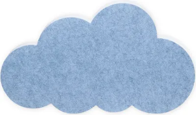 A blue cloud-shaped acoustic panel.