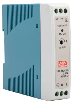 Produktbild von Mean Well MDR-20-12 SNT DIN-Schiene 12V/DC/0-1,67A/ 20W