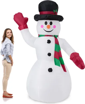 Produktbild von Riesiger Schneemann 240cm LED Beleuchtet Weihnachten Deko Lebensgroß Aufblasbar
