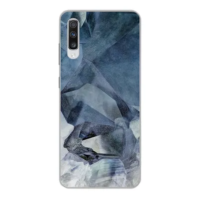 Produktbild von MuchoWow® Handyhülle Schutzhülle Hülle für Samsung Galaxy A70 Naturstein - Blau - Chic Silikon Softcase Handy Hülle - Schutzhaube